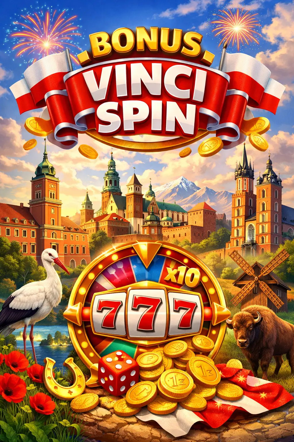 VinciSpin Bonus 2026 — Bonus Bez Depozytu, Pakiet Powitalny i Drops & Wins